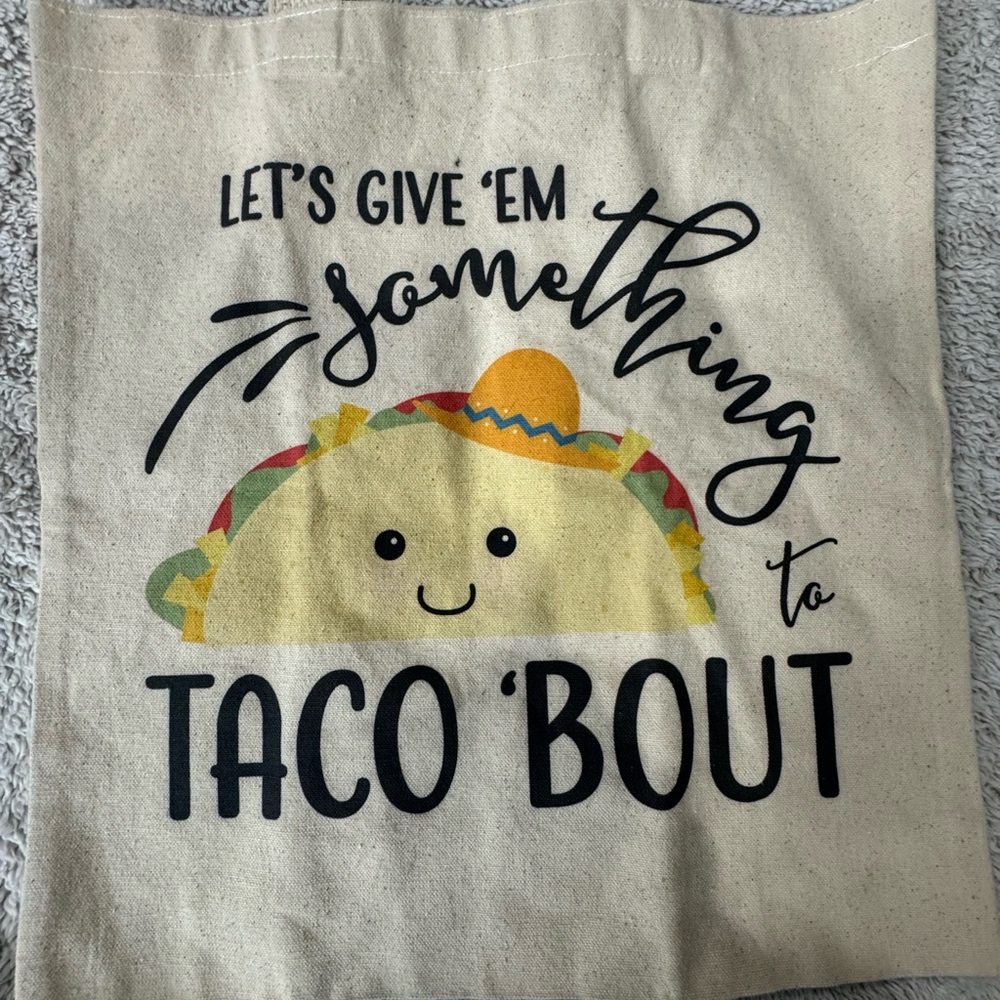 Cute Taco Themed Tote Bag